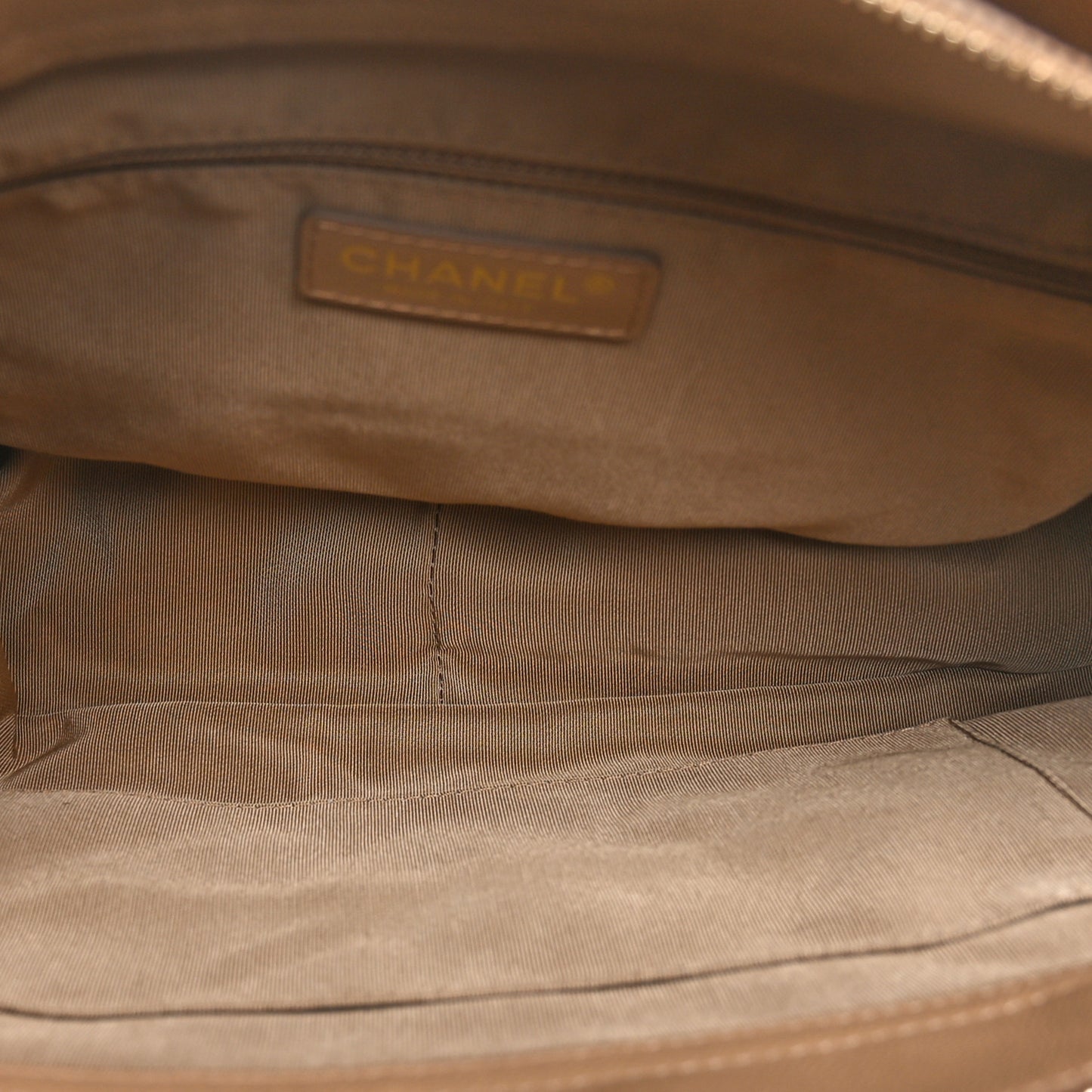 Caviar Quilted Rolled Up Tote Beige