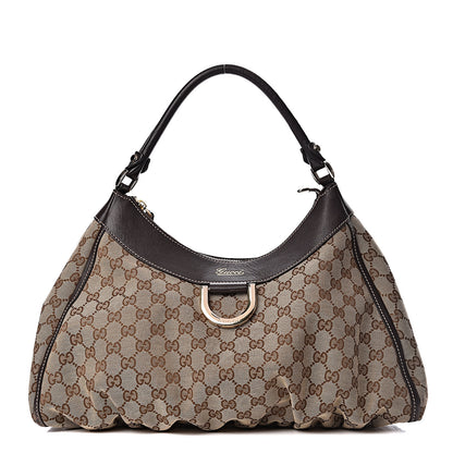 Gucci Monogram Large D Gold Hobo Dark Brown 1 of 10