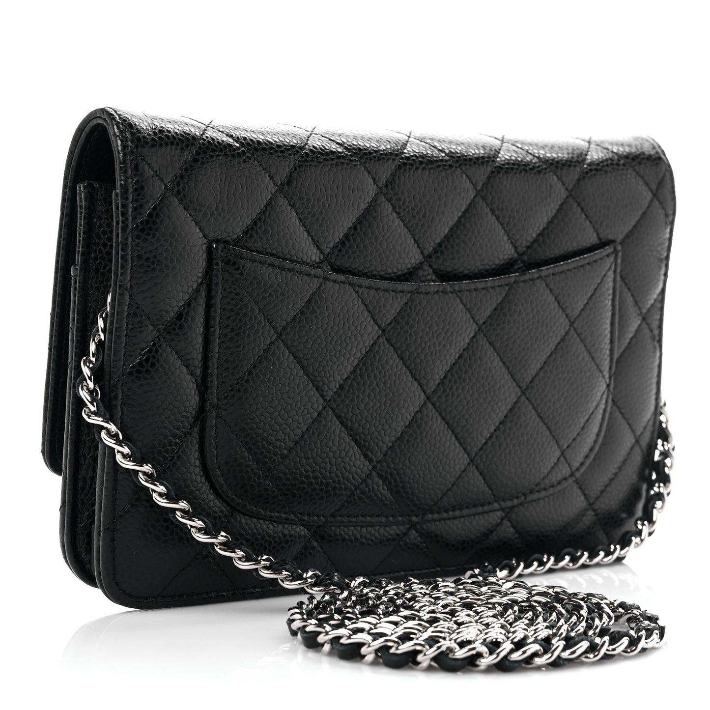 Caviar Quilted Wallet On Chain WOC Black