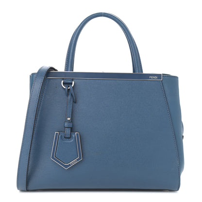 Fendi Vitello Elite Petite 2Jours Tote Blue 1 of 10