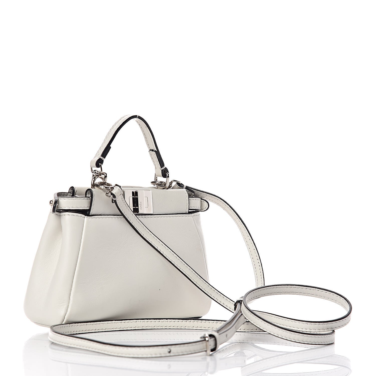 Fendi Nappa Flowerland Micro Peekaboo Iconic Satchel White Multicolor 3 of 11