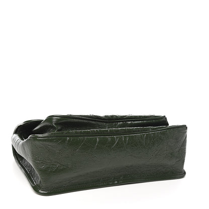 Saint Laurent Crinkled Calfskin Matelasse Monogram Medium Niki Chain Satchel Military Olive 3 of 9