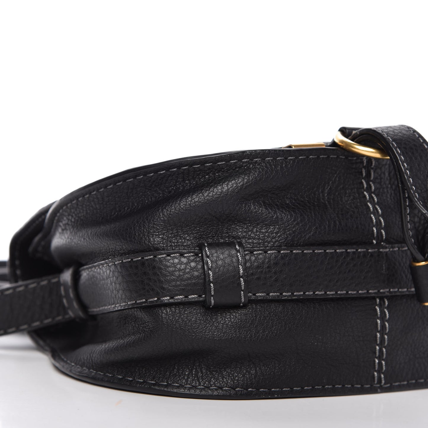 Calfskin Mini Marcie Round Crossbody Bag Black