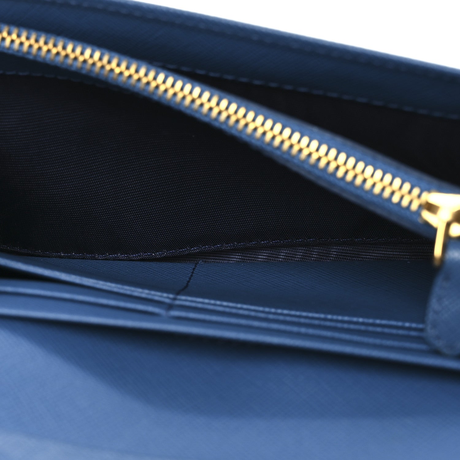 Prada Saffiano Metal Continental Flap Wallet Bleuette 5 of 9