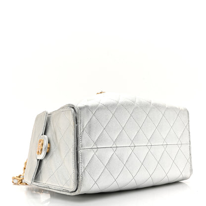 Chanel Metallic Caviar Quilted Small Chanel 25 Handbag Silver 4 of 14
