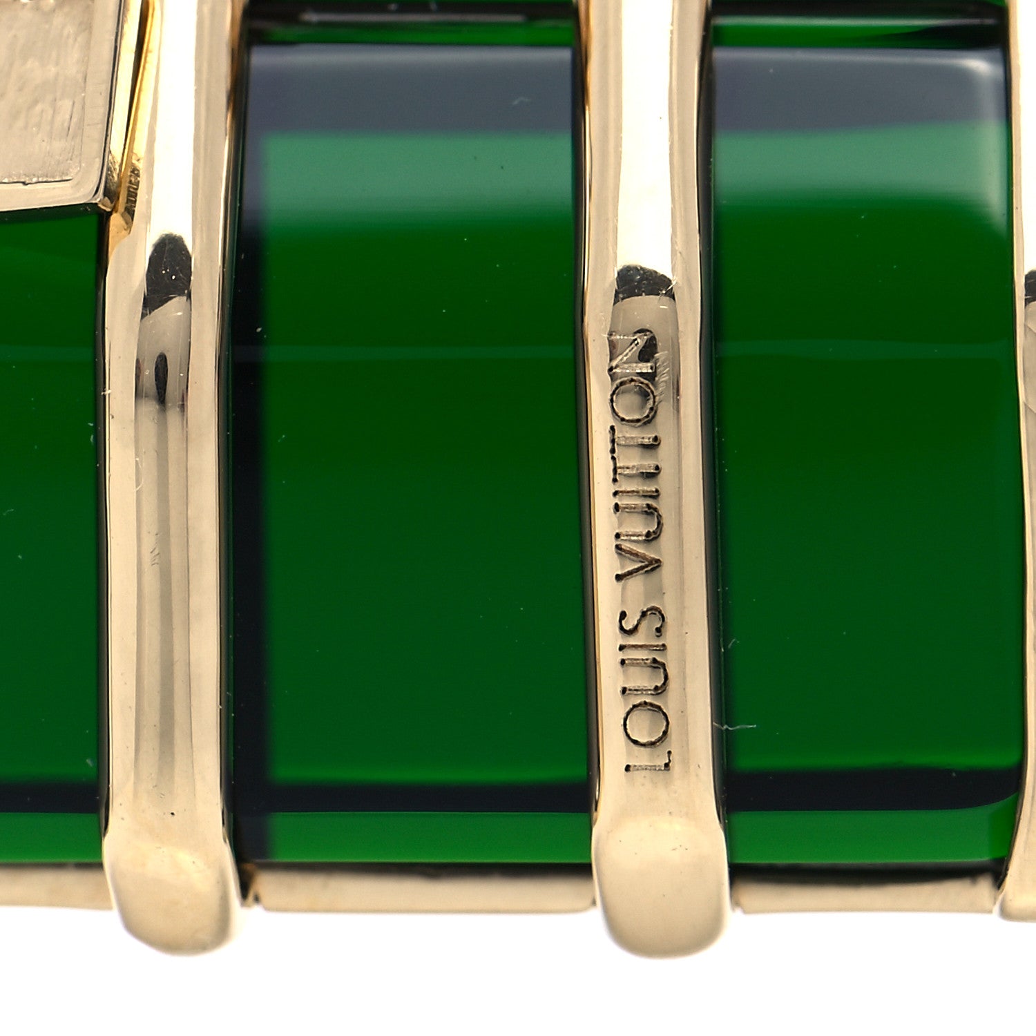 Louis Vuitton 18K Yellow Gold Green Glass Keepall Charm 4 of 5