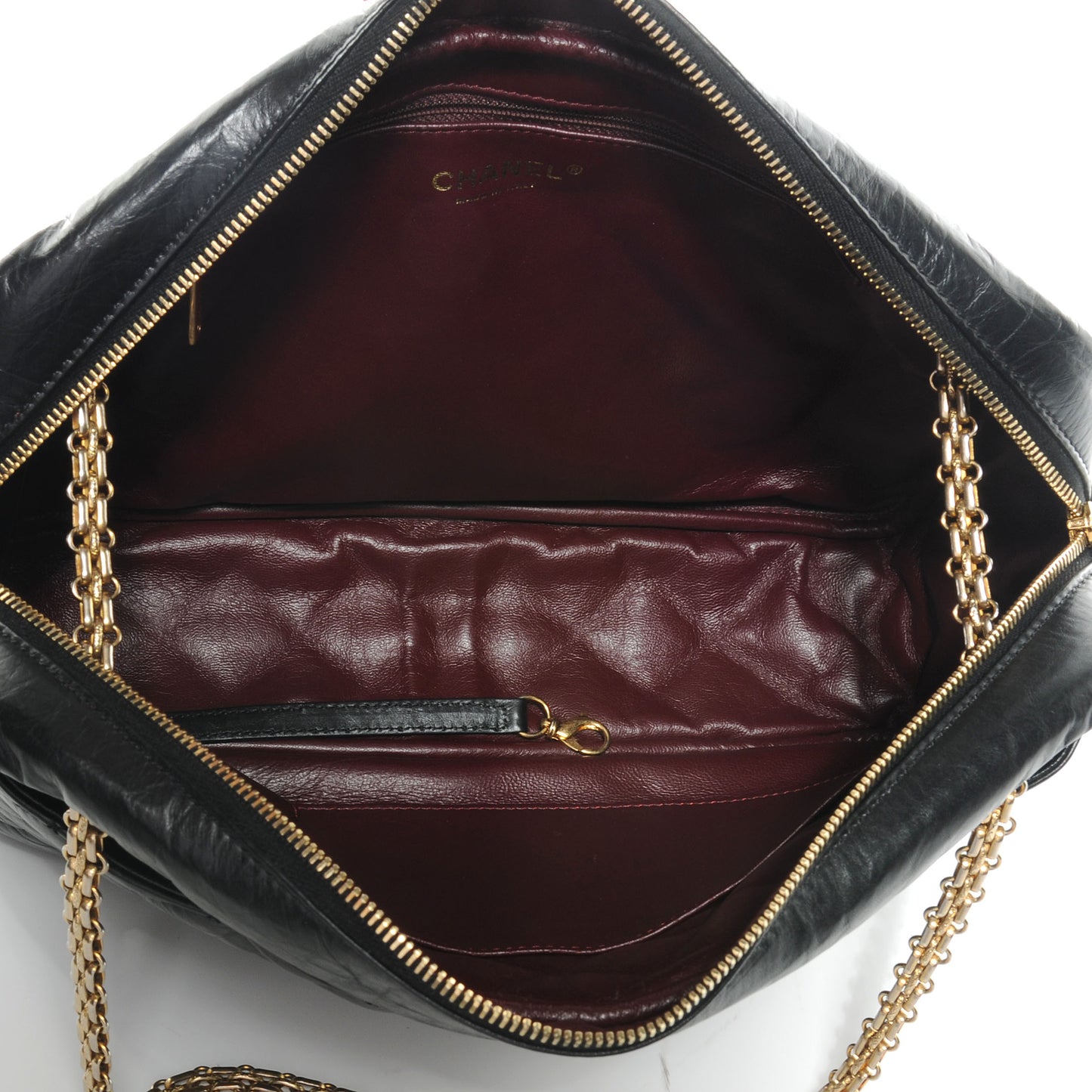 Aged Calfskin Quilted Large Reissue Camera Case Black