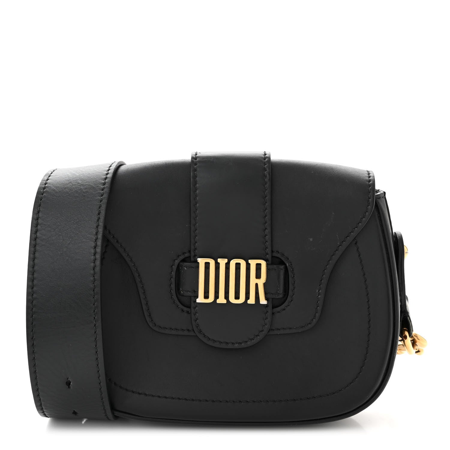 Christian Dior Calfskin D Fence Saddle Bag Black 1 of 15
