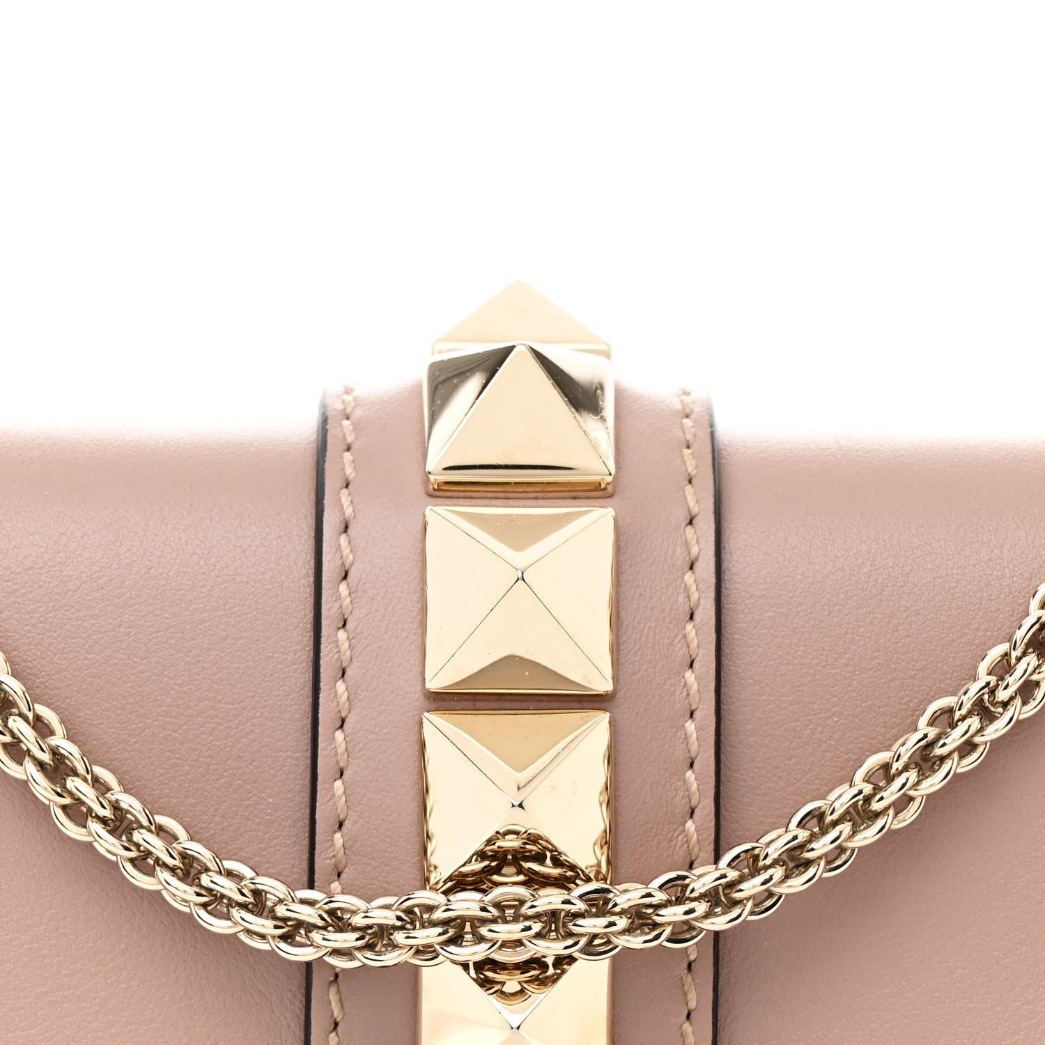 Valentino Garavani Vitello Small Glam Lock Rockstud Flap Poudre 8 of 11