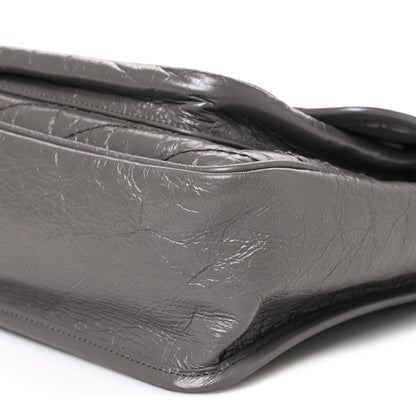 Saint Laurent Crinkled Calfskin Matelasse Monogram Large Niki Chain Satchel Fog 10 of 10