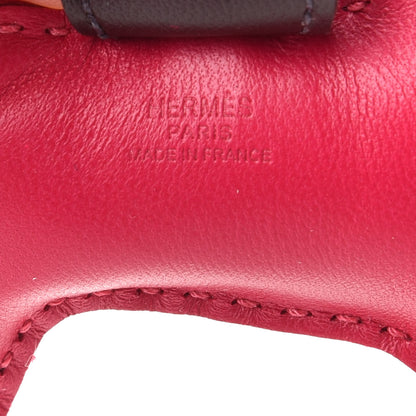 Hermes Milo Lambskin Grigri Rodeo Horse Bag Charm PM Rose Sakura Framboise Rouge Sellier 3 of 5