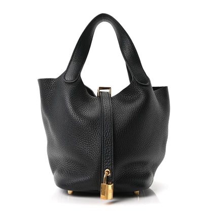 Hermes Taurillon Clemence Picotin Lock 18 PM Black Black 1 of 21