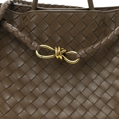 Bottega Veneta Nappa Intrecciato Medium Andiamo Shoulder Bag Taupe Grey 7 of 9