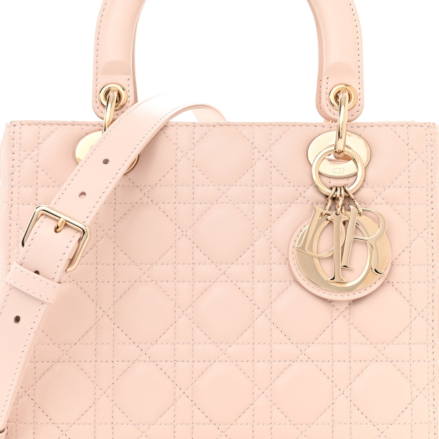 Lambskin Cannage Medium Lady Dior Light Pink