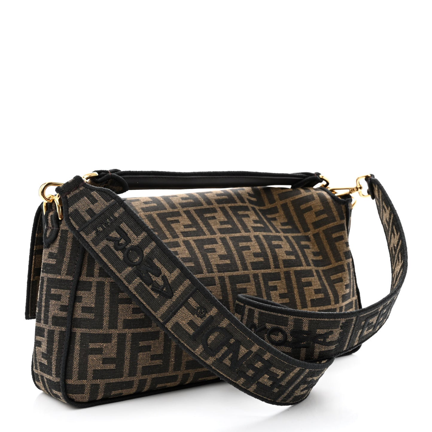 Fabric Jacquard FF 1974 Large Baguette Tobacco Moro Black
