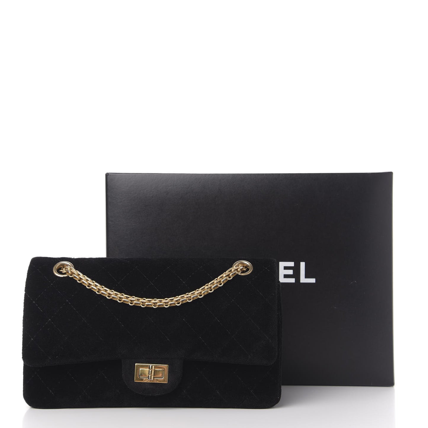 Velvet Quilted 2.55 Reissue 225 Flap Black