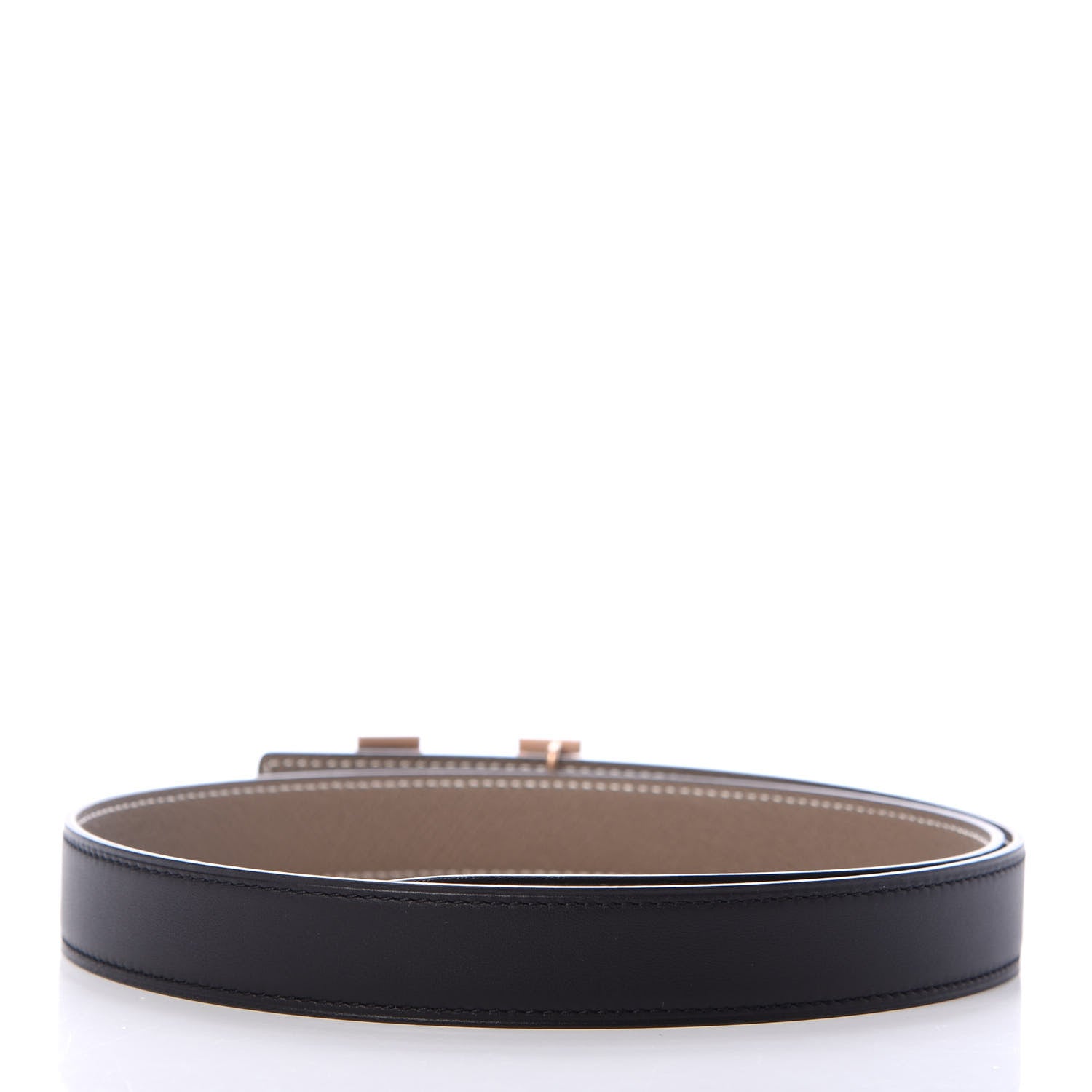 Hermes Swift Epsom 24mm H Belt 75 Black Etoupe 2 of 3