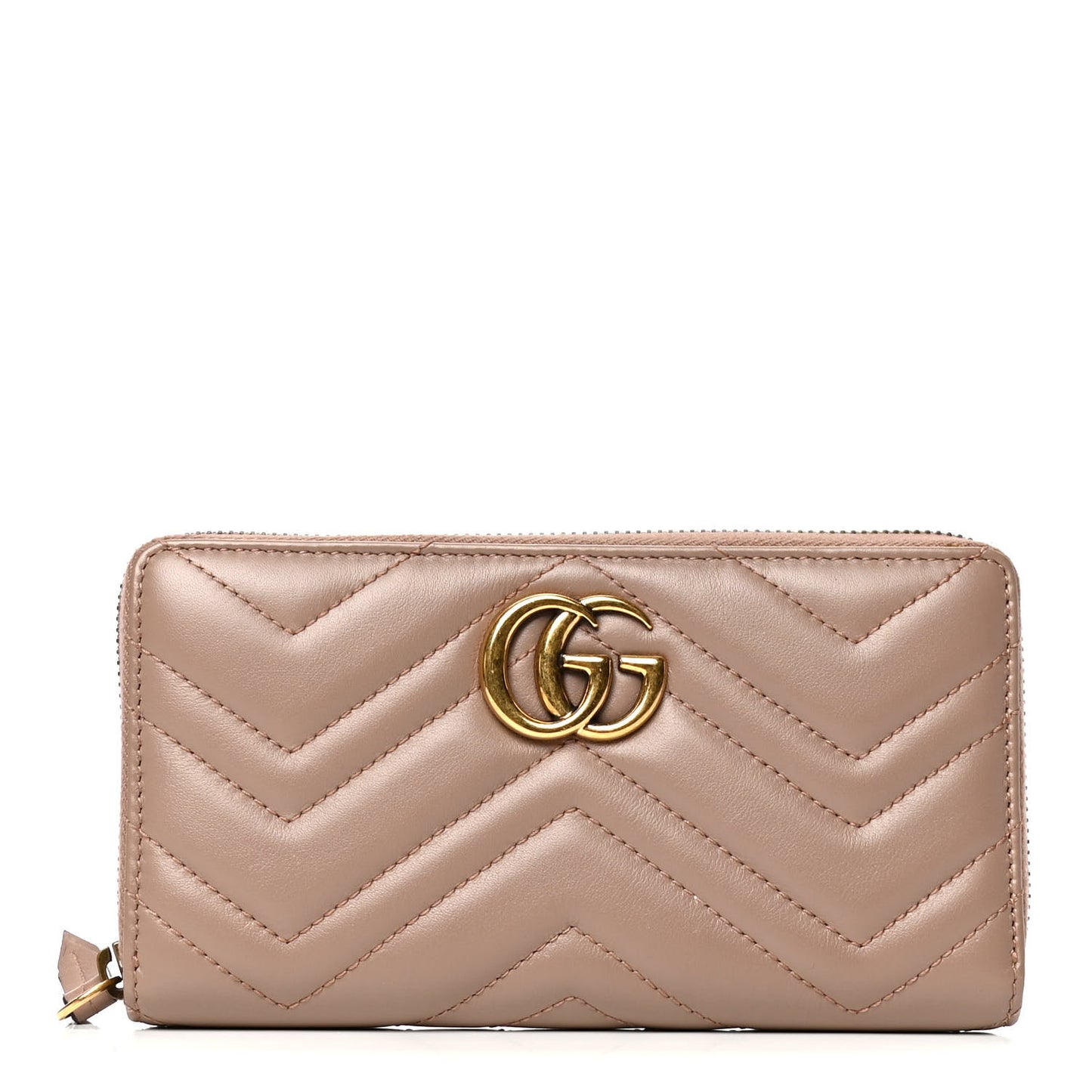 Calfskin Matelasse GG Marmont Zip Around Wallet Porcelain Rose
