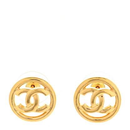 Chanel Metal CC Round Earrings Gold 1 of 4