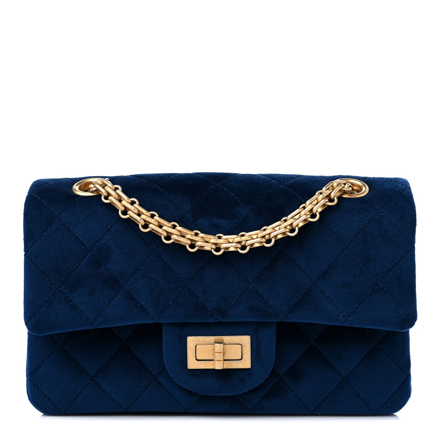 Chanel Velvet Quilted Mini 2.55 Reissue Flap Blue 1 of 10