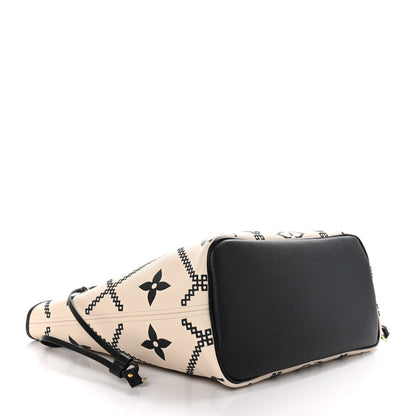 Louis Vuitton Empreinte Monogram Giant Broderies Neverfull MM Cream Black 5 of 9