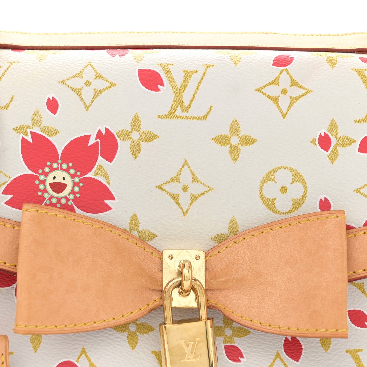 Louis Vuitton Monogram Cherry Blossom Sac Retro Bag Red 7 of 14