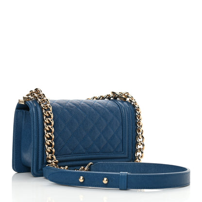 Chanel Caviar Quilted Small Boy Flap Blue 2 of 10