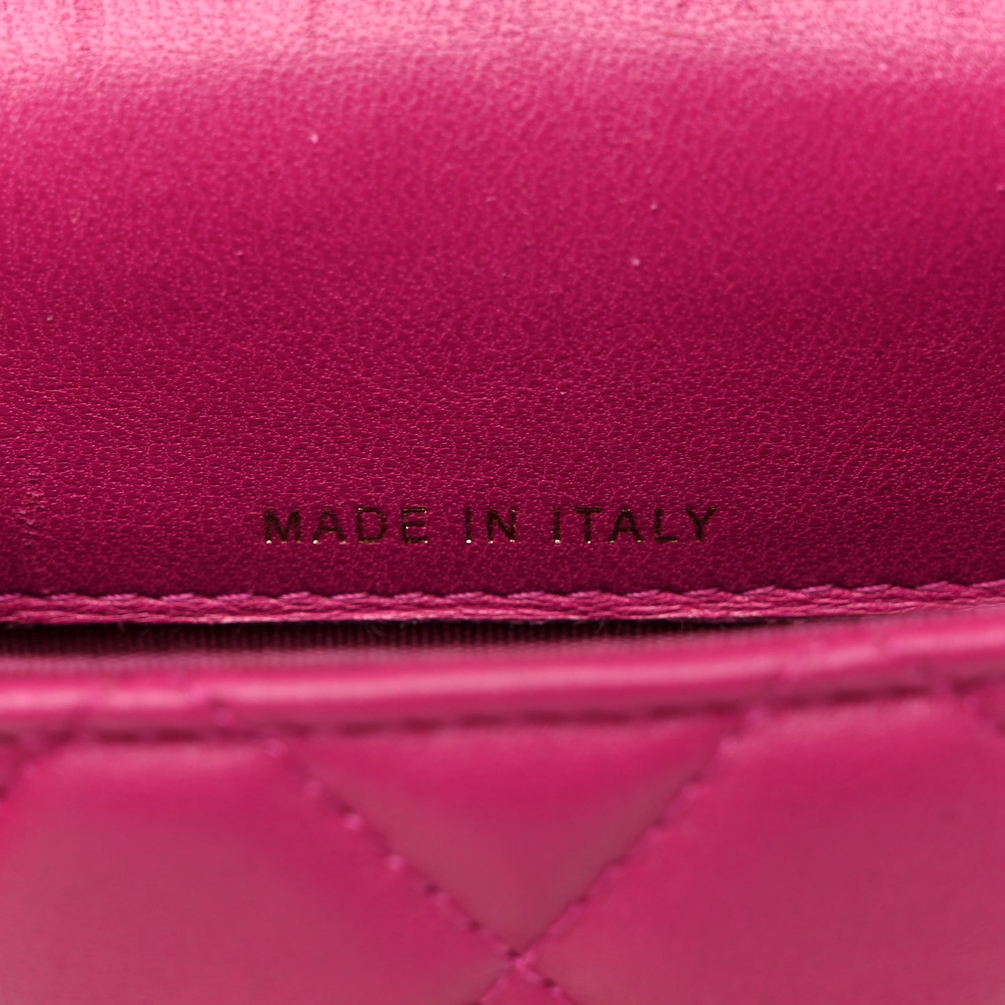 Lambskin Quilted Phone Chain Clutch Waist Bag Pink