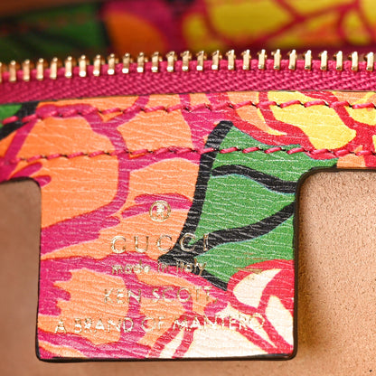 Gucci X KEN SCOTT Textured Calfskin Pomponica Print Small Jackie 1961 Hobo Multicolor Fuxia Pompon 6 of 10