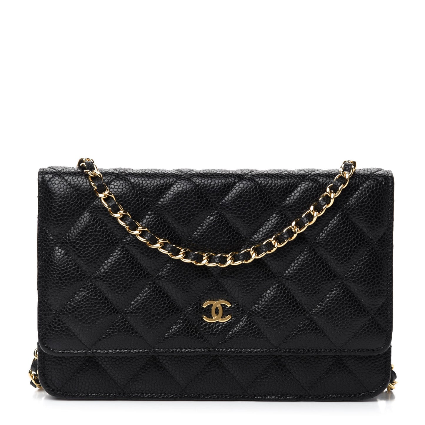 Caviar Quilted Wallet On Chain WOC Black
