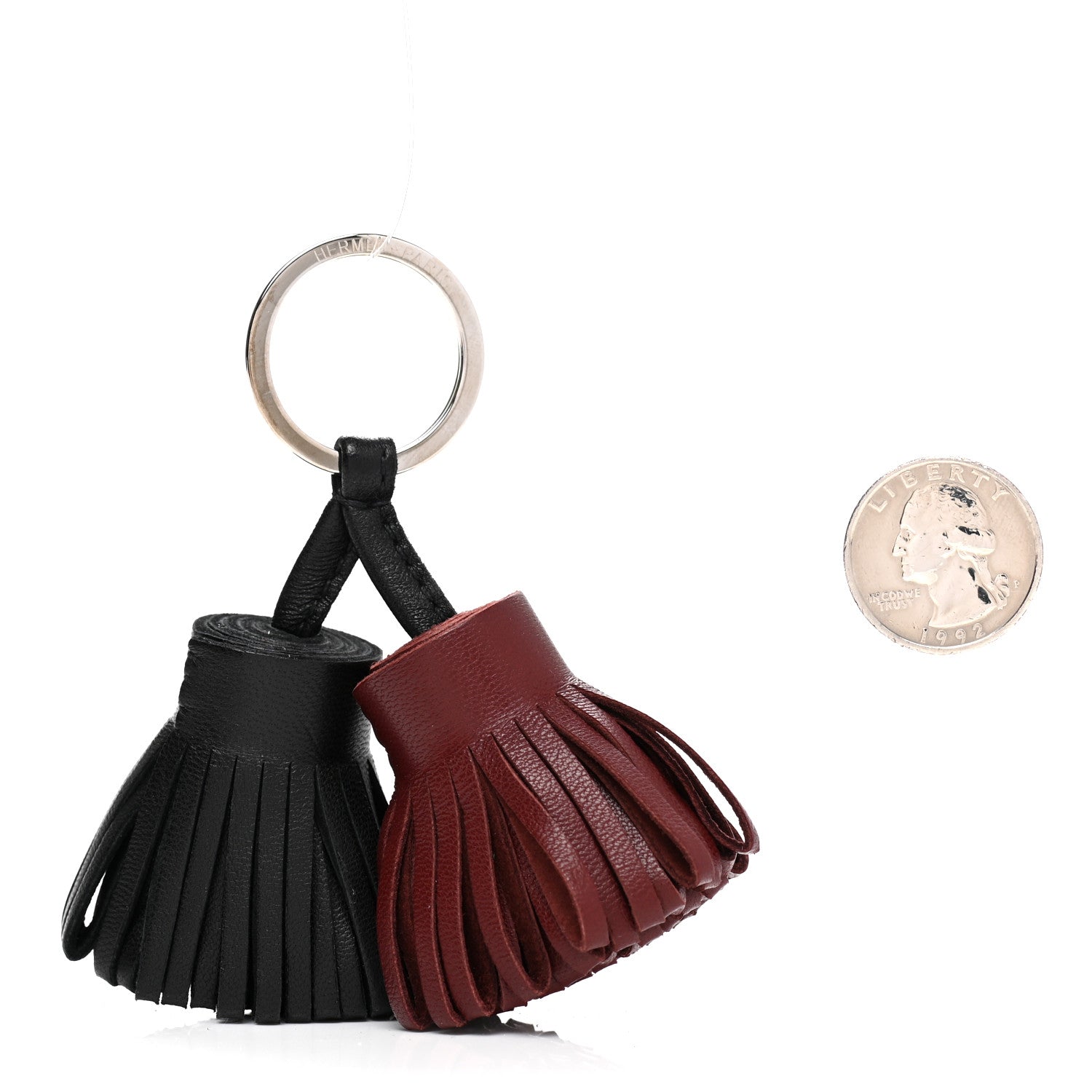 Hermes Lambskin Carmen Uno-Dos Key Holder Black Rouge H 2 of 4