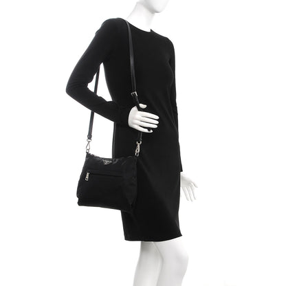 Prada Nylon Saffiano Flat Messenger Bag Black 2 of 13