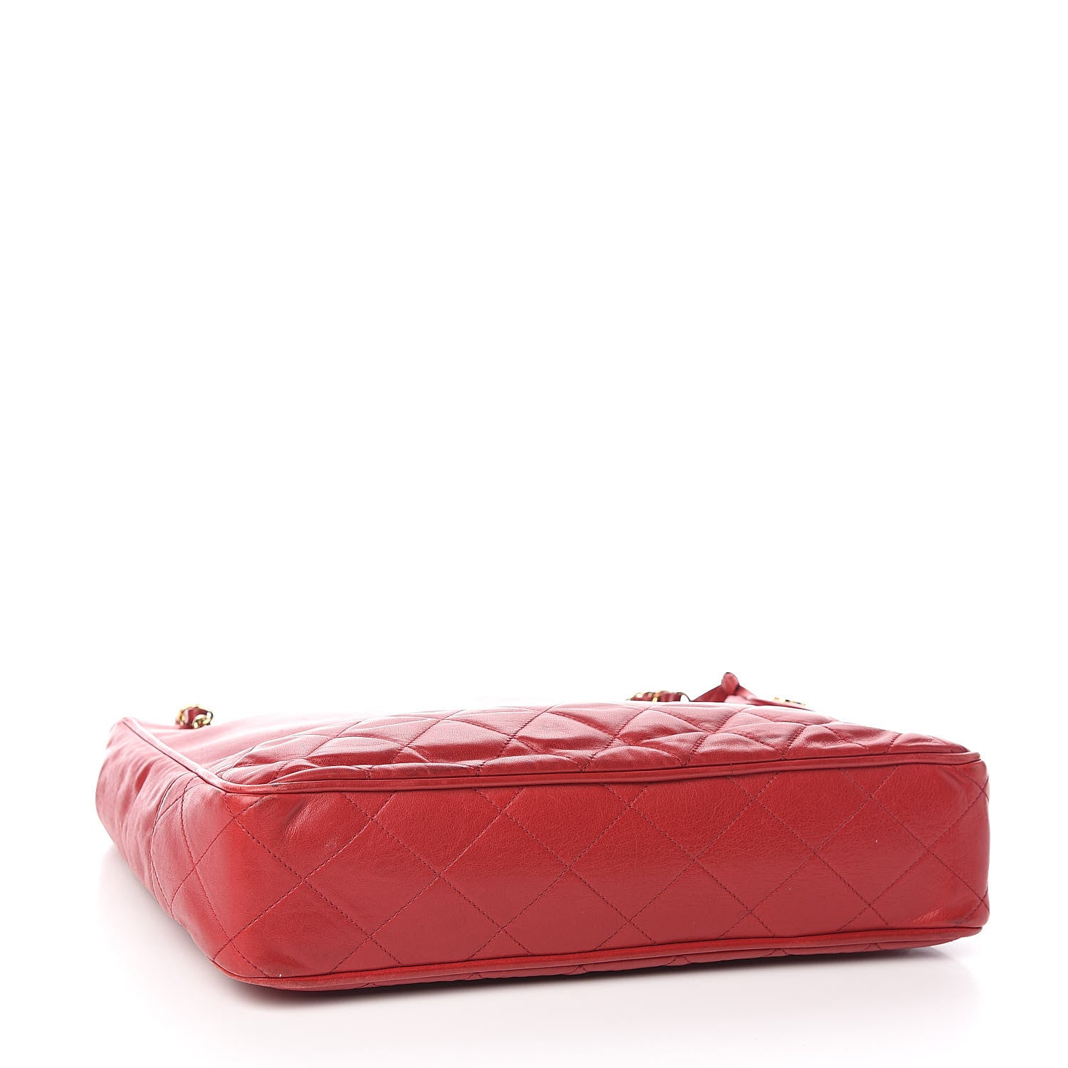 Chanel Lambskin Quilted Tote Red 4 of 18