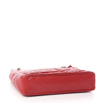 Chanel Lambskin Quilted Tote Red 4 of 18