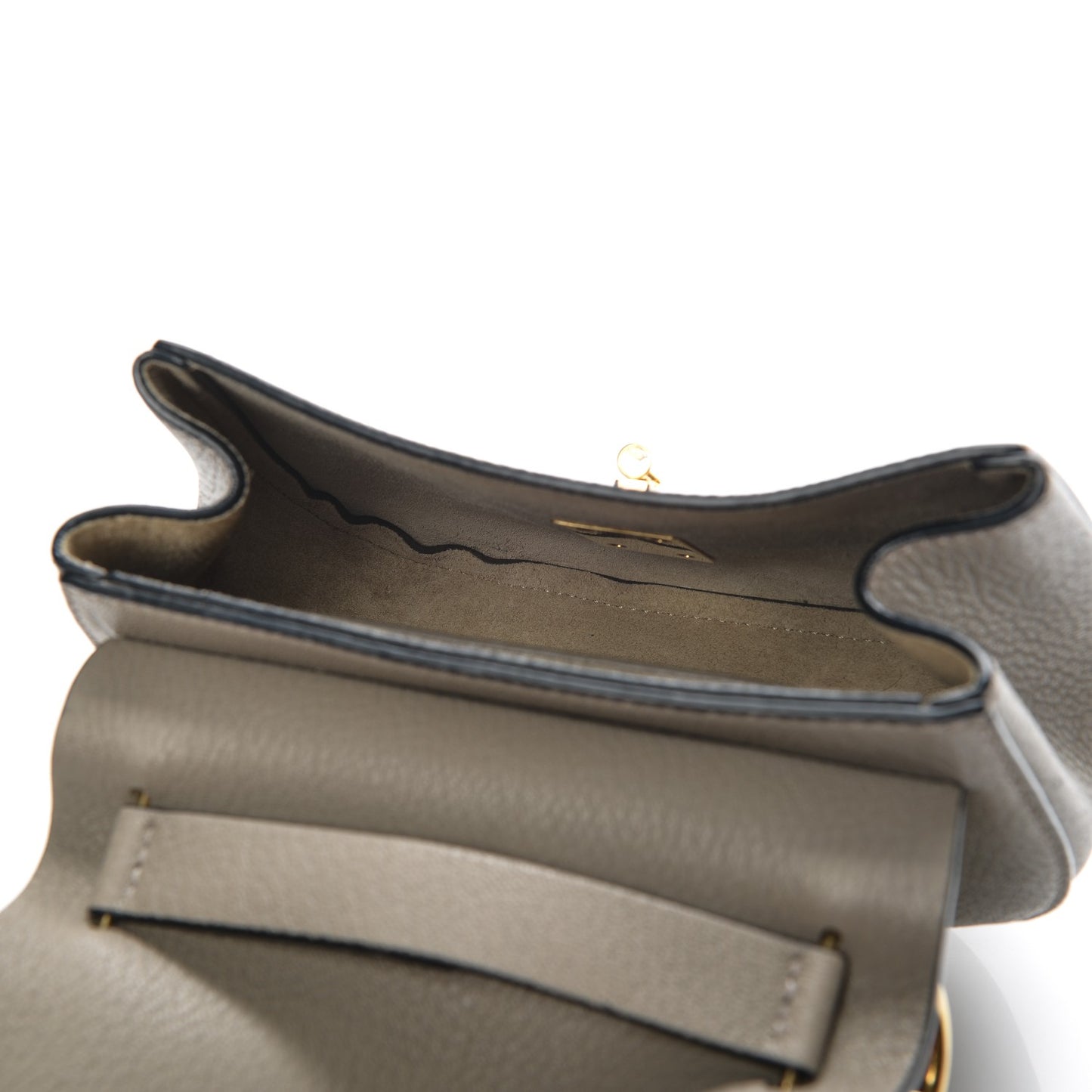 Grained Lambskin Mini Drew Shoulder Bag Motty Grey