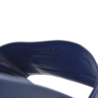 Balenciaga Nappa Political Campaign Logo Mens Pool Slide Sandals 41 Blue Ocean Blue White 8 of 12