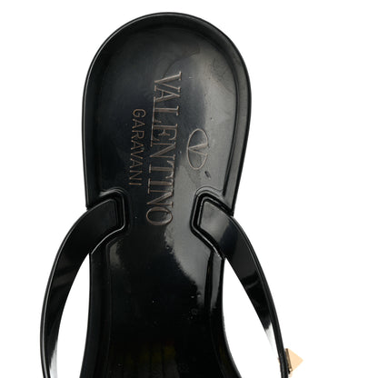 Valentino Garavani PVC Jelly Rockstud Bow Thong Sandals 36 Black 8 of 12