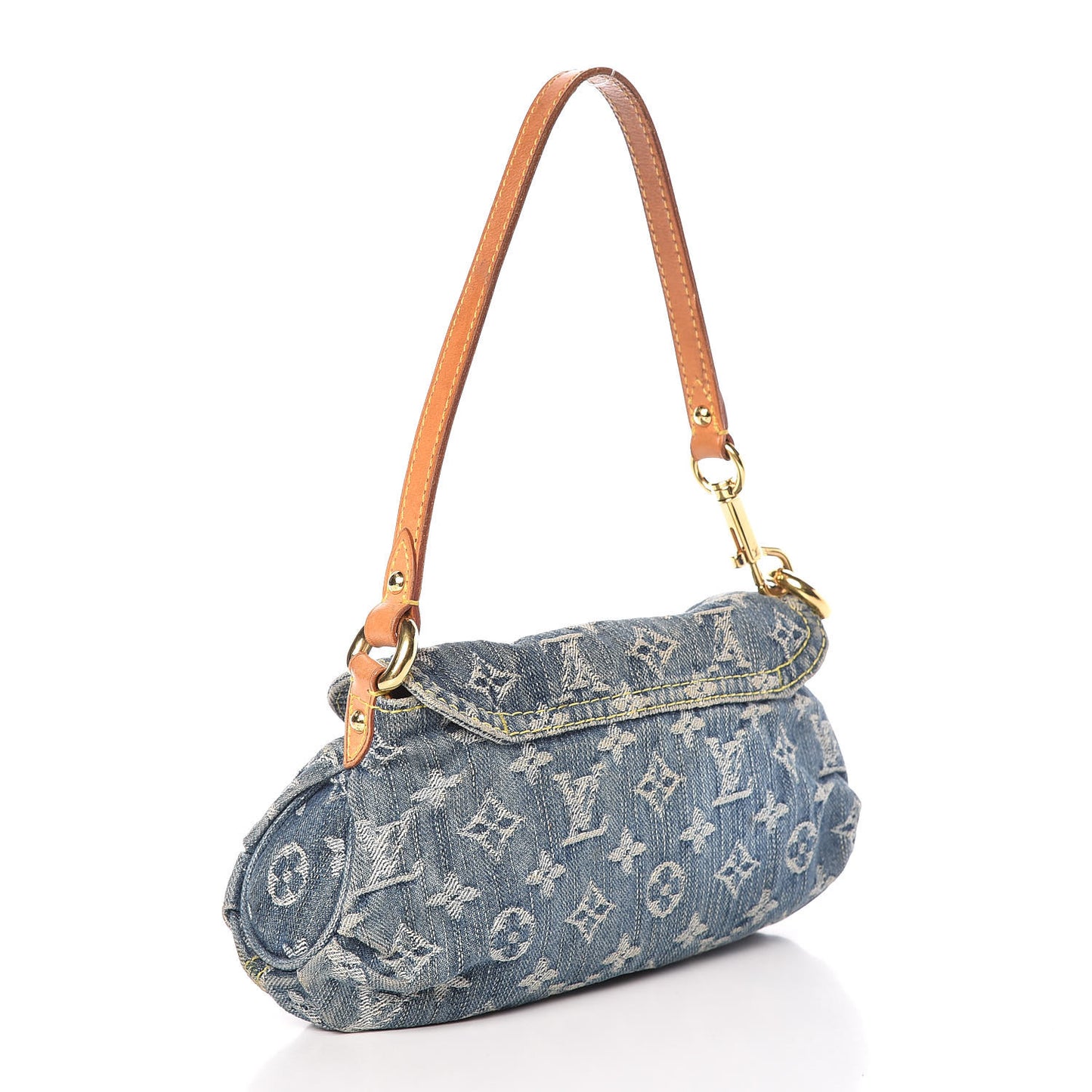 Monogram Denim Mini Pleaty Blue