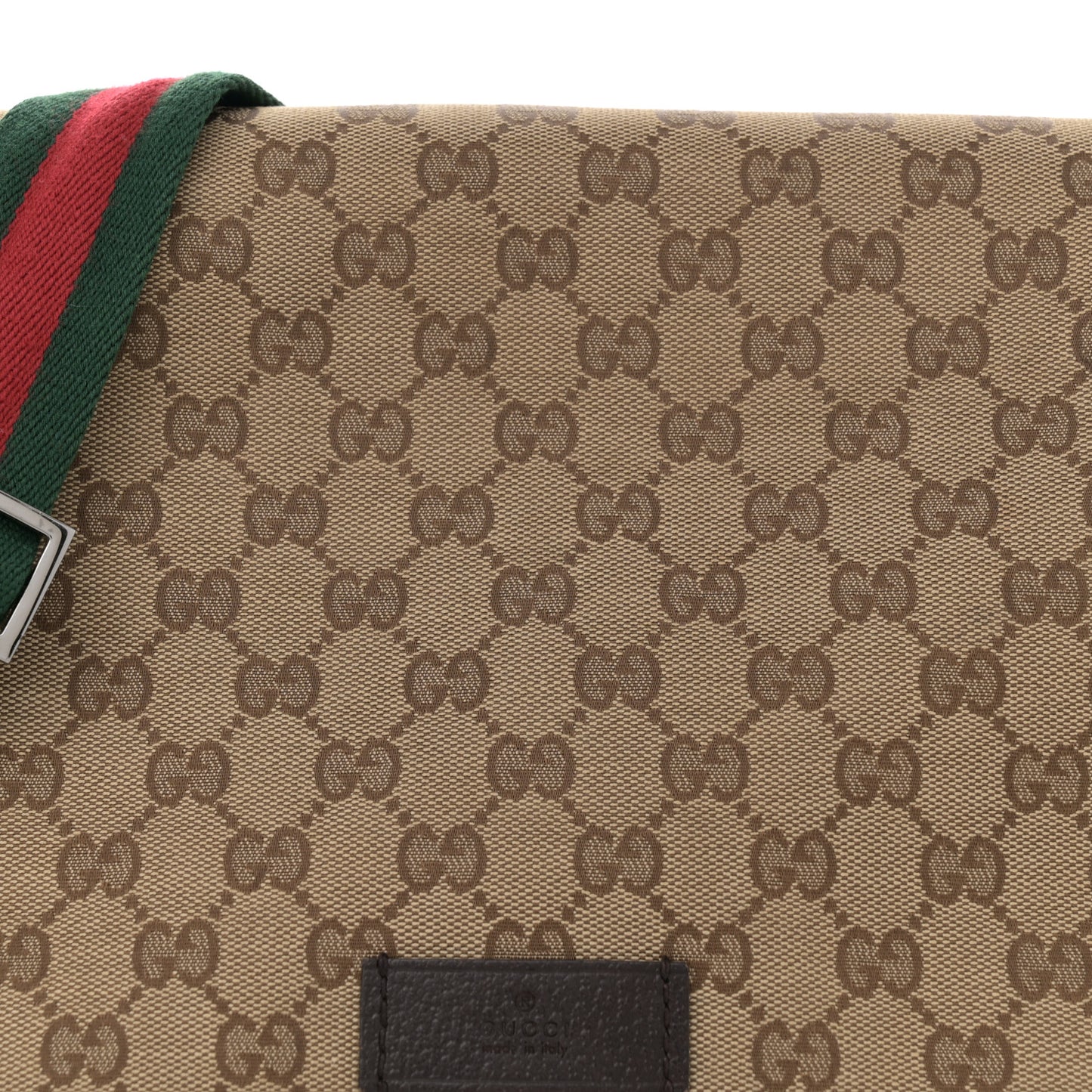 Monogram Web Medium Flap Messenger Beige Dark Brown