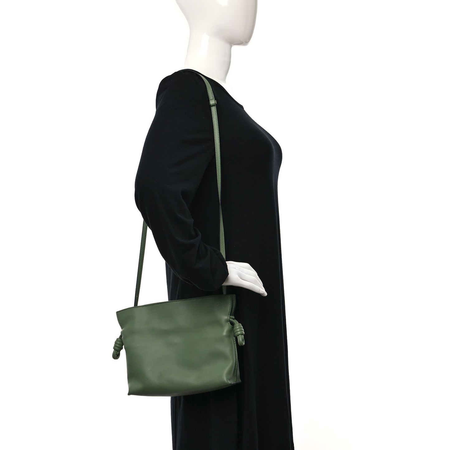 Calfskin Mini Flamenco Knot Clutch Rosemary