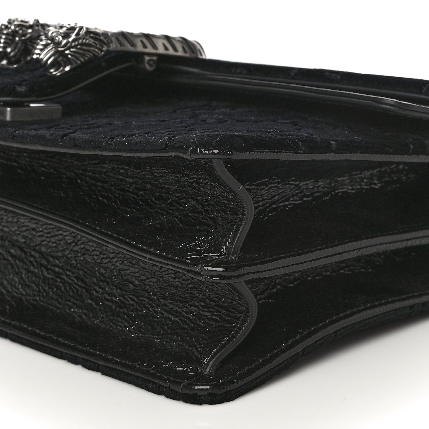 Velvet GG Monogram Small Dionysus Shoulder Bag Black
