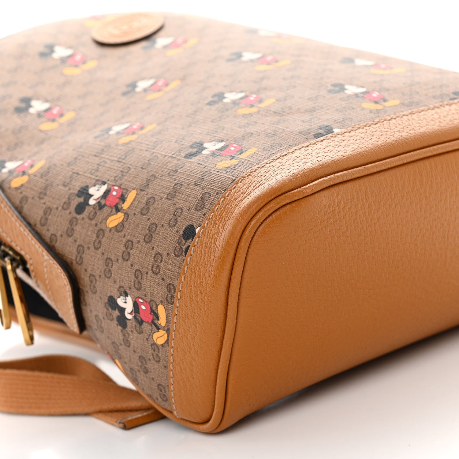 Gucci X DISNEY Mini Vintage GG Supreme Monogram Mickey Mouse Small Dome Backpack Beige Vintage Sun Oil 9 of 10