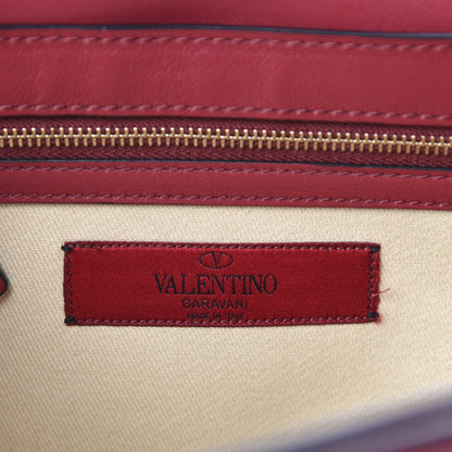Valentino Garavani Vitello Medium Rockstud Flap Saddle Bag Scarlet 8 of 10