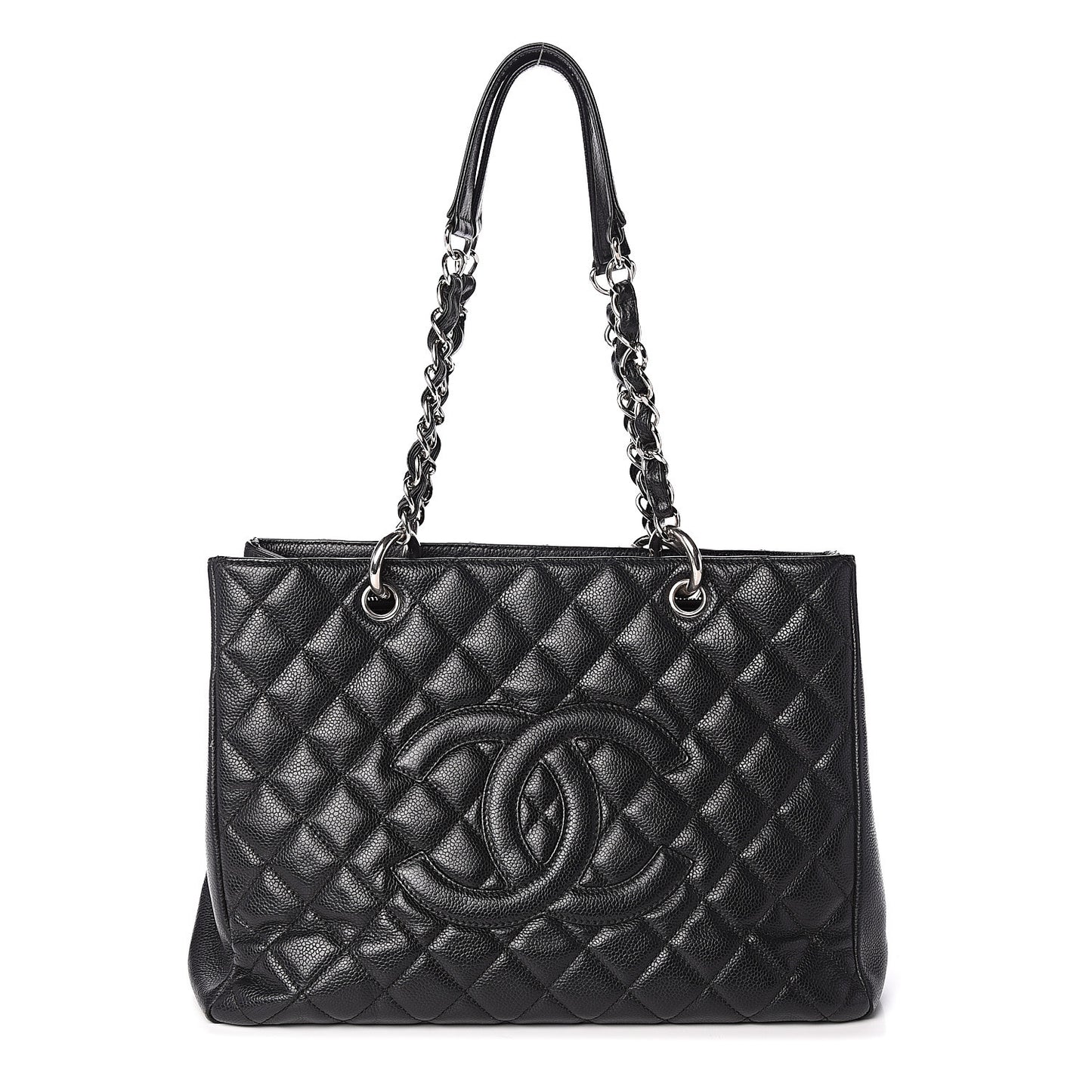 Caviar Quilted Grand Shopping Tote GST Black
