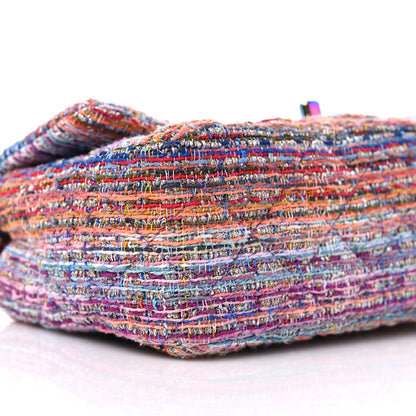 Chanel Tweed Quilted Mini Rectangular Flap Blue Pink Orange 8 of 9