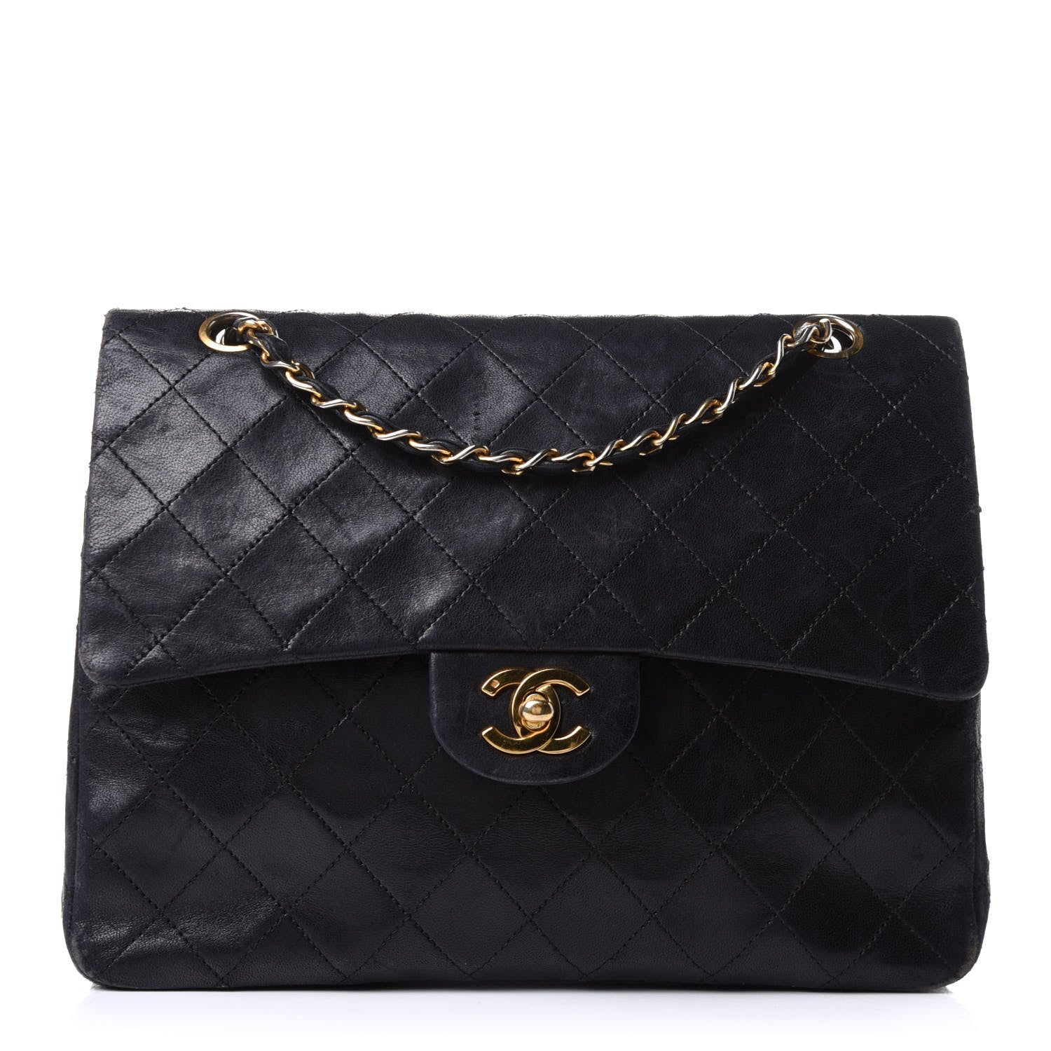 Chanel Lambskin Quilted Medium Double Flap Black 1 of 11