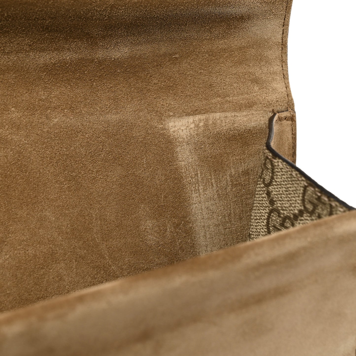 GG Supreme Monogram Suede Dionysus Clutch Beige Taupe