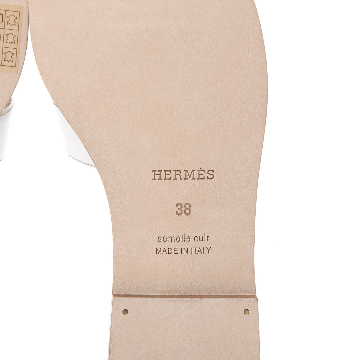 Box Calfskin Oran Sandals 38 White