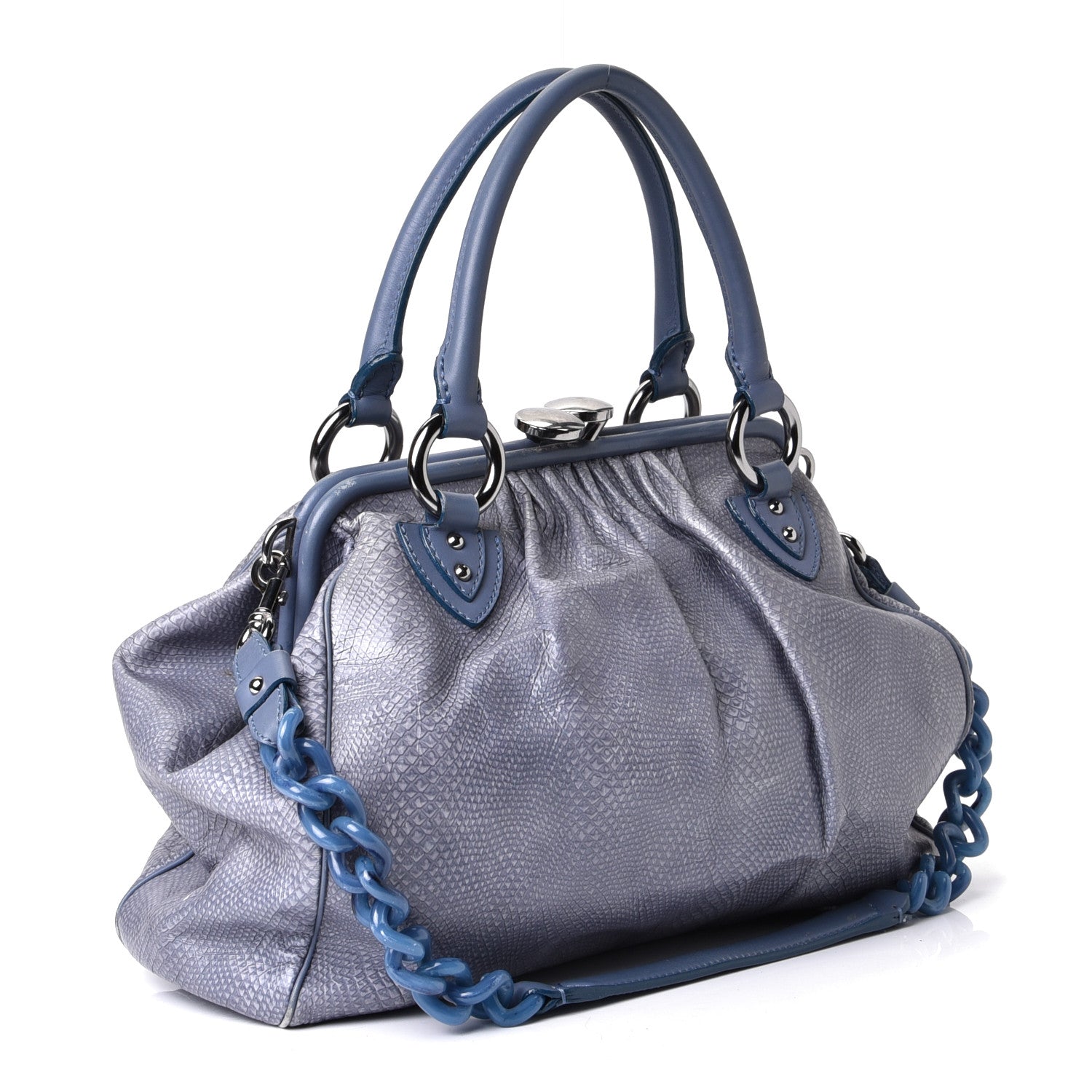 Marc Jacobs Calfskin Snake Print Stam Blue 4 of 22