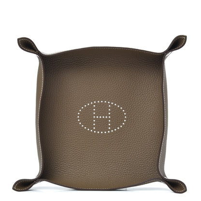 Hermes Taurillon Clemence Mises et Relances Change Tray Etoupe 1 of 5